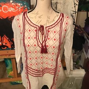 Lucky Brand bohemian style gauze shirt size medium